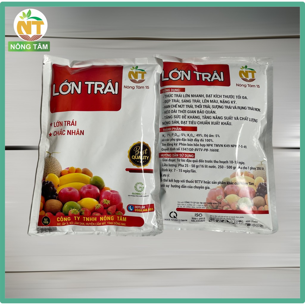 Phân bón siêu lớn trái, dưỡng trái chuyên dùng cho cây ăn trái, gói 1kg