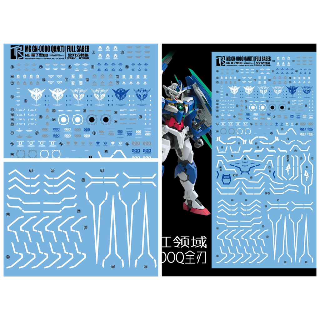 Decal dán mô hình MG HG RG series Gundam 00Q Qan T QanT 00Q 8822 các loại - Water sticker