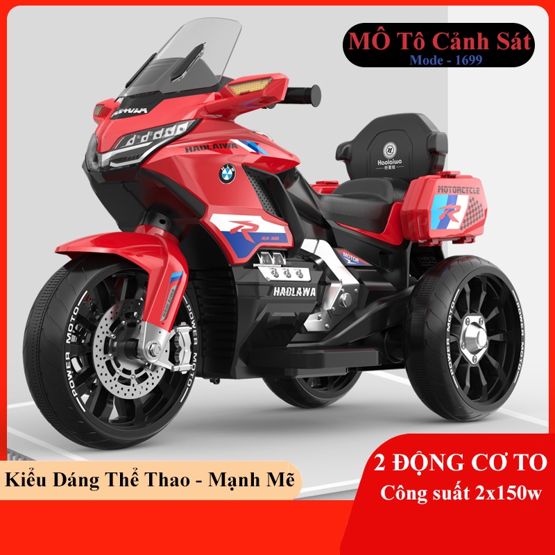 Xe mô tô phân khối  lớn mode-F1699, Xe máy điện cảnh sát cỡ lớn, tải trọng lên tới 65kg - âm nhạc vui nhộn
