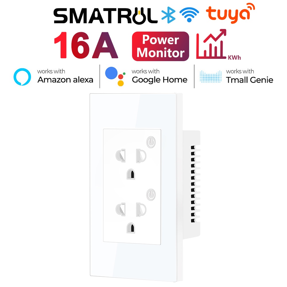 Ổ cắm điện SMATRUL thông minh 2 trong 1 có thể sạc được tích hợp wifi kiểu Mỹ cho Google Home Alexa