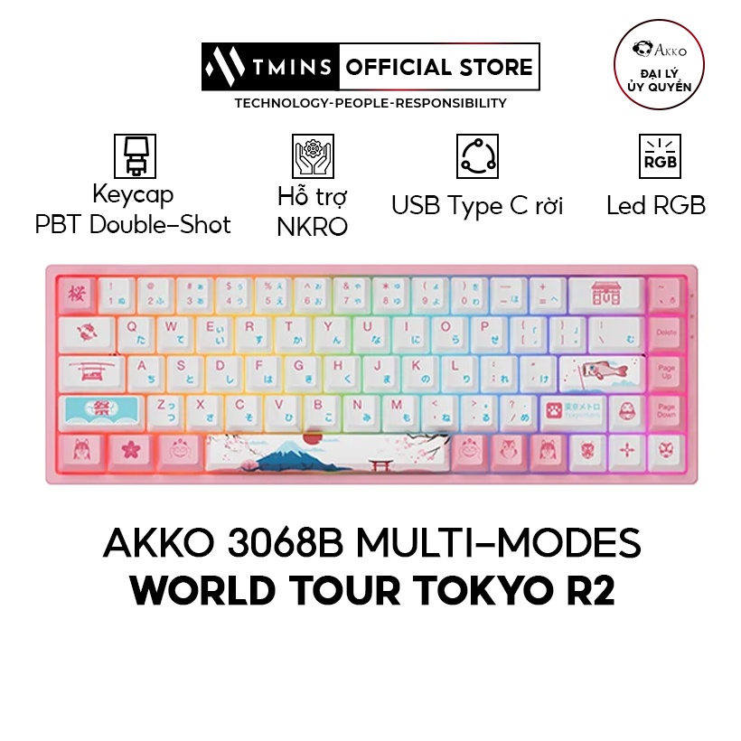Bàn phím cơ AKKO 3068B Multi-modes World Tour Tokyo R2
