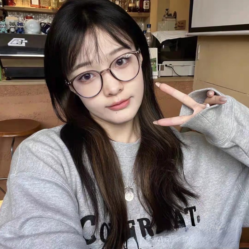 Kính Chống Tia UV400 Gọng Tròn Chống Ánh Sáng Xanh Thời Trang Phong Cách Hàn Quốc Cho Nam Và Nữ