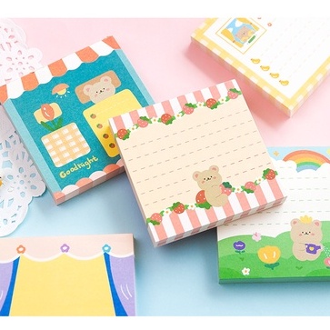 Set 100 tờ giấy note diary bear