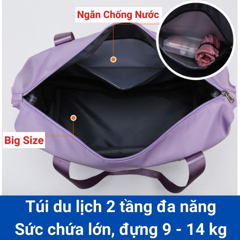 Túi du lịch cỡ lớn cho nam nữ đa năng chống nước đựng đồ mỹ phẩm cá nhân đi du lịch 2 tầng | BigBuy360 - bigbuy360.vn