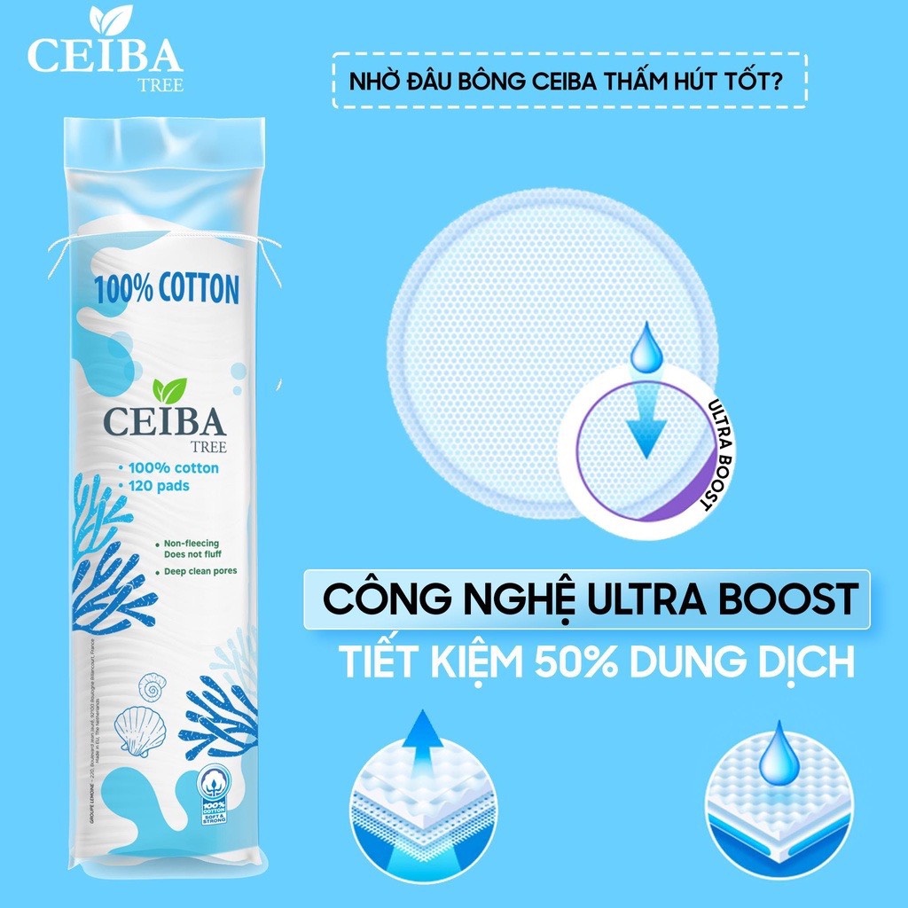 Bông Tẩy Trang CEIBA 120 Và 140 miếng