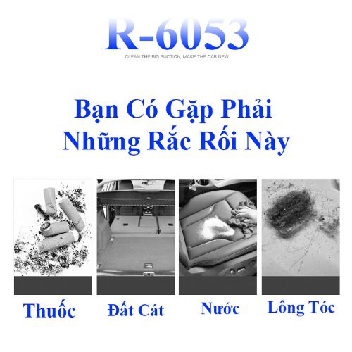 MÁY HÚT BỤI CẦM TAY Đa Năng Xe Hơi Ô TÔ và Gia Đình - Máy R-6053 - MeBoom | BigBuy360 - bigbuy360.vn