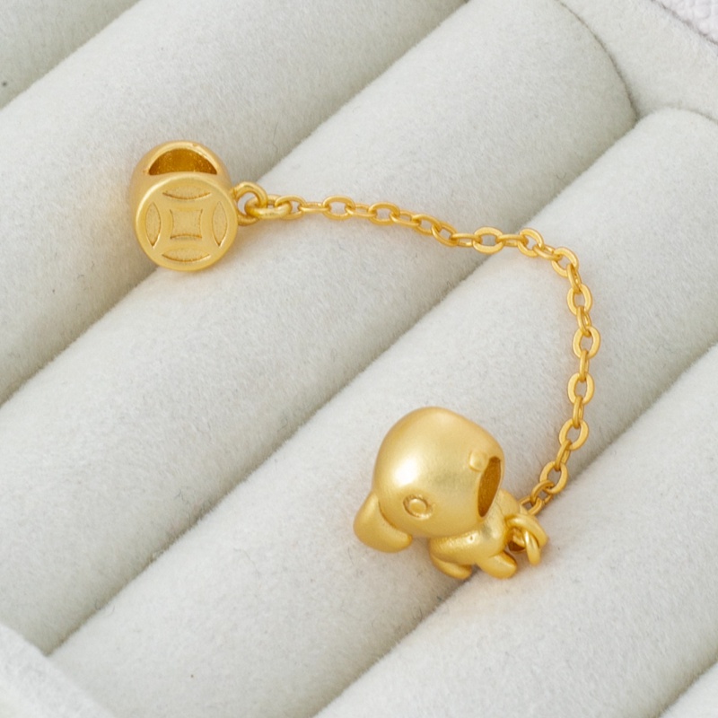 Chuỗi Xích Mở Rộng Vòng Tay/Vòng Cổ Bằng Đồng Mạ Vàng 18k Hình Gấu Mật Ong Màu Vàng Kim