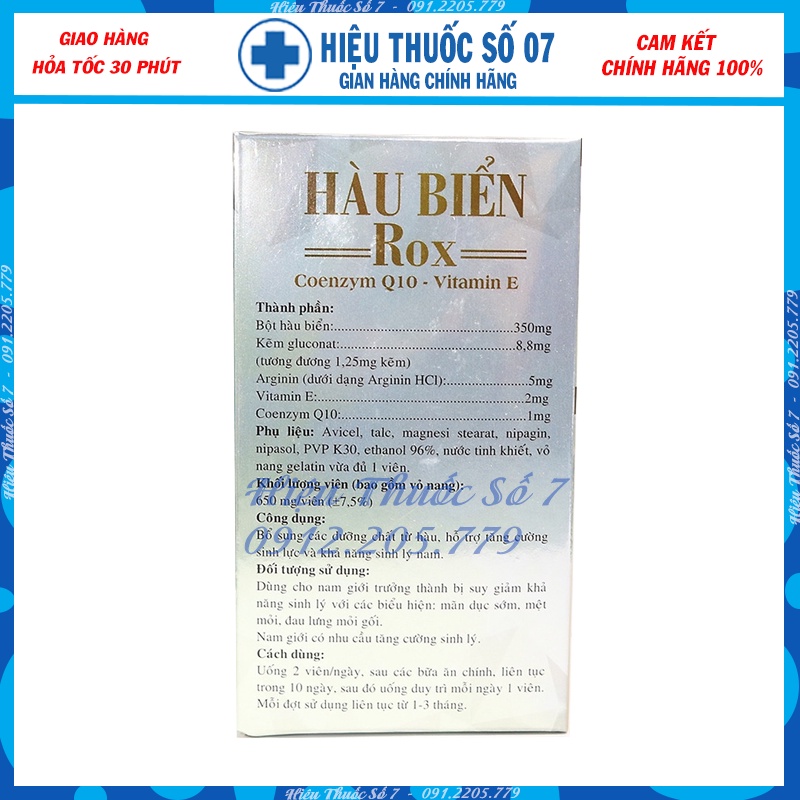 Tinh Chất Hàu Biển Rox tăng cường sinh lý nam, giảm xuất tinh sớm, Cải Thiện Yếu Sinh Lý