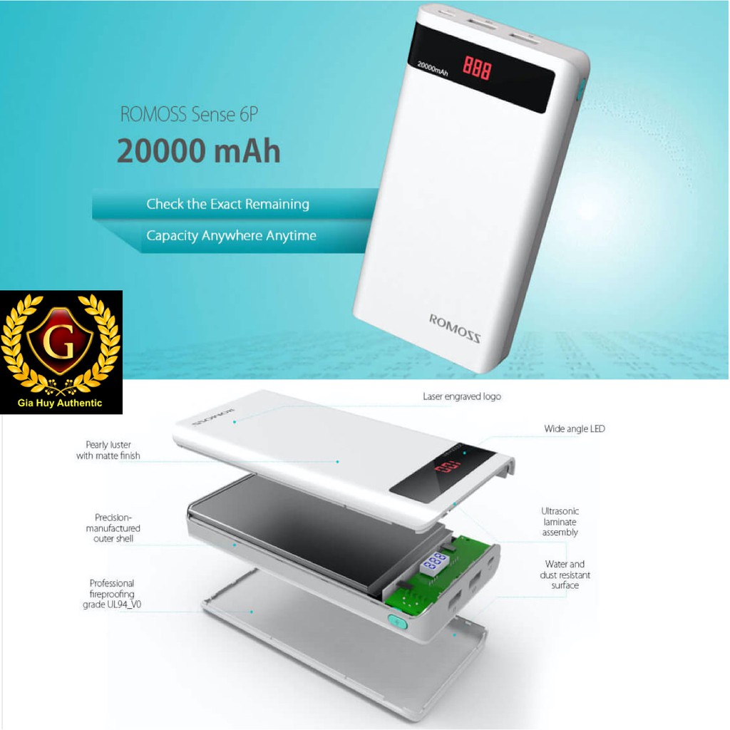 Pin sạc dự phòng ROMOSS SENSE 6P 20000mAh