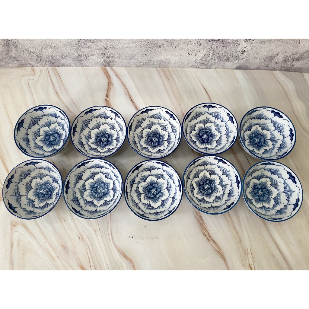 Đĩa Tiêu Bát Tràng, Chén Chấm Hoa Xanh Bát Tràng, Bát Chấm Cao Cấp, Đĩa Tương 10 CM