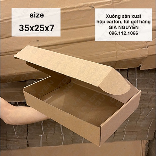 20 hộp carton nắp gài size lớn 35x25x7 đựng set đồ bộ quần áo, hoodie, phụ kiện thời trang, quà tặng handmade,...