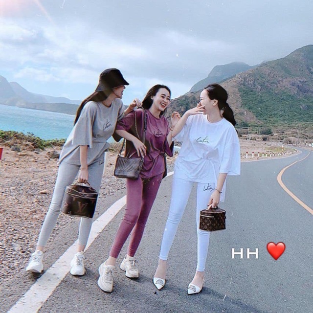 [Clip thật] Set áo thụng quần legging