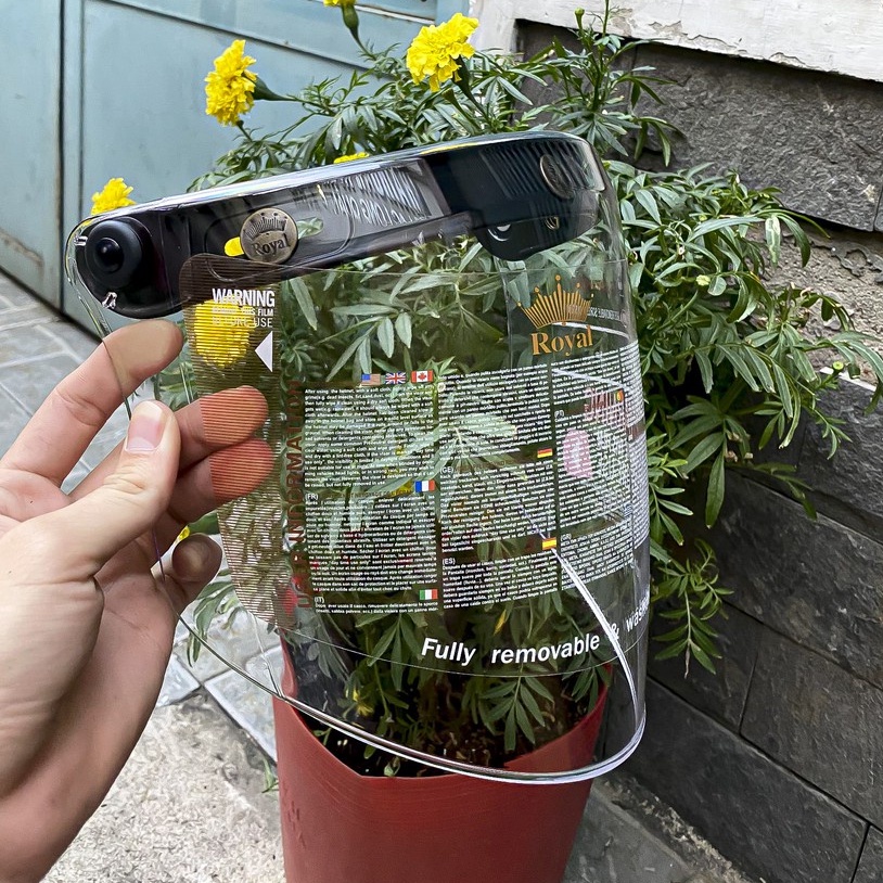 Kính Flat Gắn Nón 3/4 Che Full Mặt - chống trầy