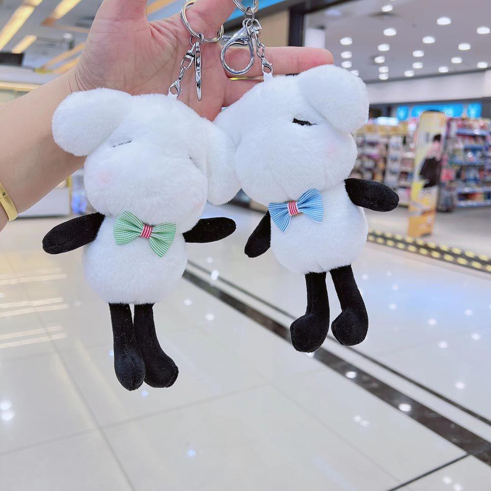 Móc Khóa Hình Cừu Nhồi Bông Phong Cách Hàn Quốc Xinh Xắn