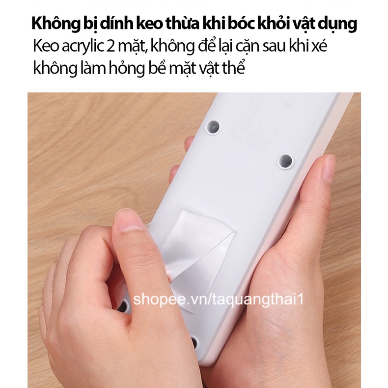 Miếng dán tường dạng trượt treo ổ cắm điện, router wifi... đa năng với miếng dán keo trong siêu chắc
