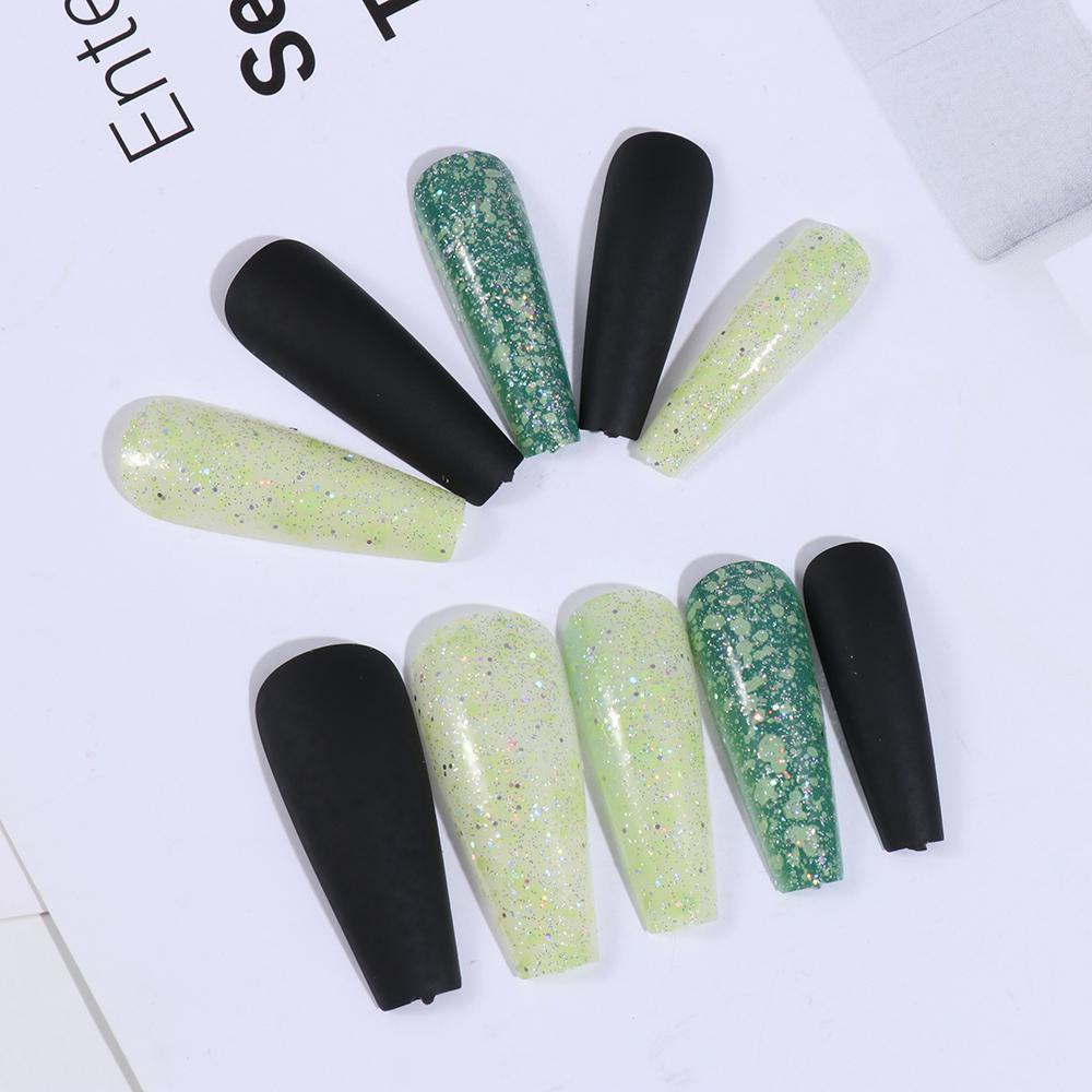 EUTUS Bộ 24 Móng Tay Giả Nối Dài Che Phủ Toàn Diện Tháo Rời Được Hình Chữ T Dành Cho Mú