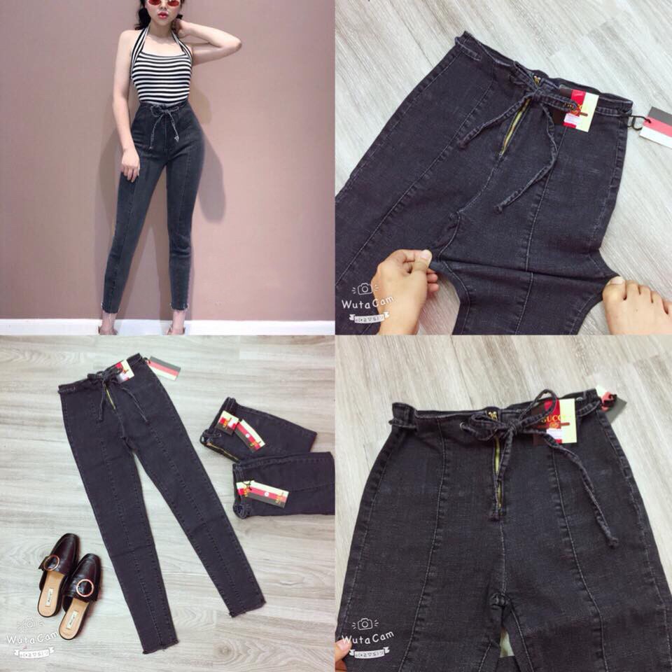 Quần Jeans Nữ Lưng Cao Cột Nơ Cao Cấp OHS3086 | WebRaoVat - webraovat.net.vn