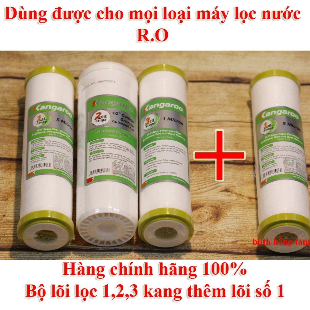 COMBO BỘ LÕI LỌC KANGAROO-SỐ 1,2,3 VÀ 1 LÕI SỐ 1