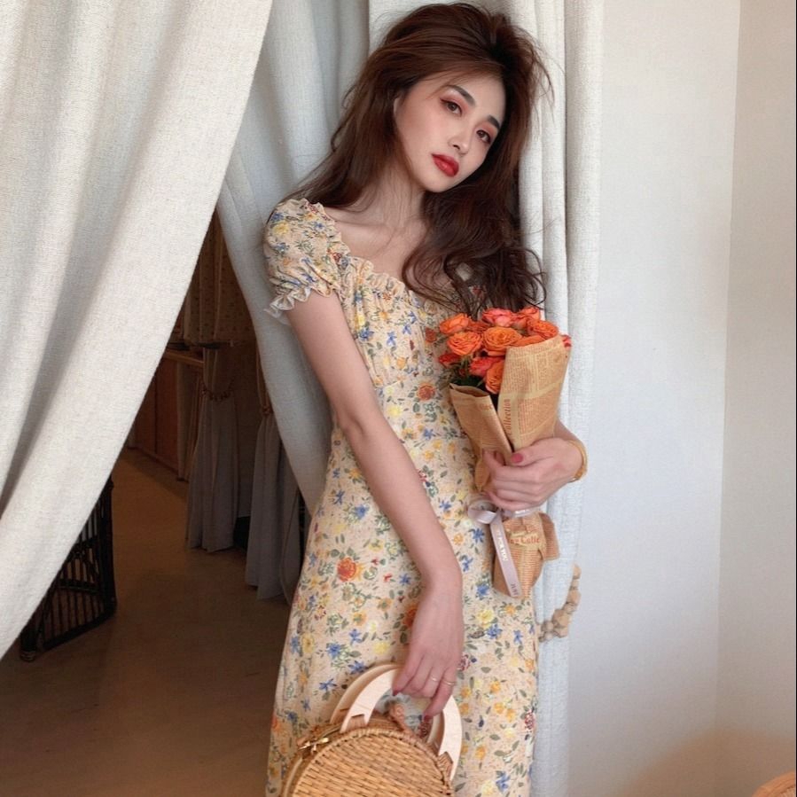 Đầm Maxi Vải Chiffon In Hoa Thời Trang Mùa Hè Cho Nữ