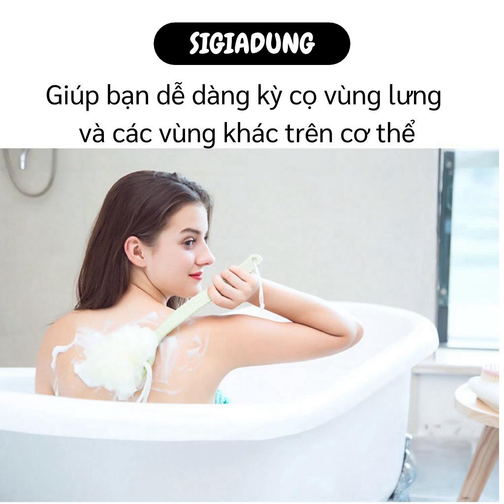 [SGD] Cây Bông Tắm - Bàn Chải Chà Lưng Kèm Bông Tắm Cán Dài Có Độ Cong Phù Hợp 4654