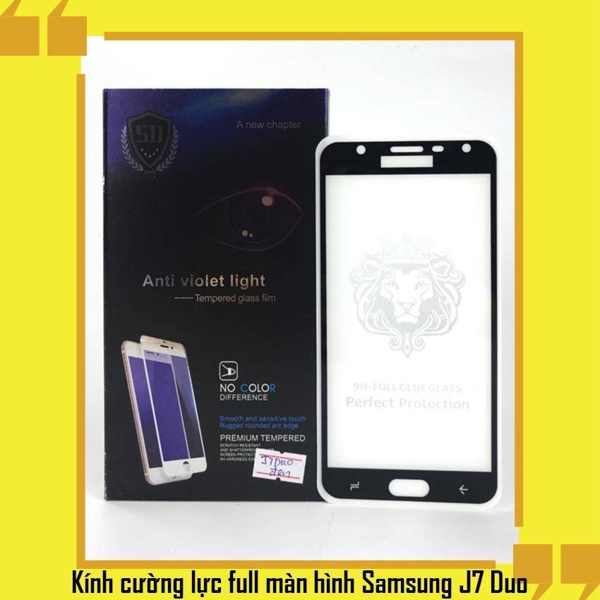 Kính cường lực điện thoại Samsung Galaxy J7 Duo - Full màn hình - màu Đen