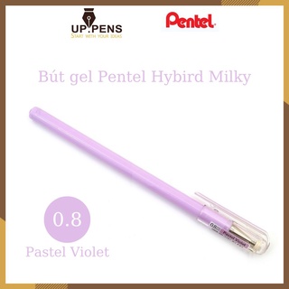 Bút gel màu pastel Pentel Hybird Milky - Metal tip 0.8mm - Màu tím pastel (Pastel Violet)