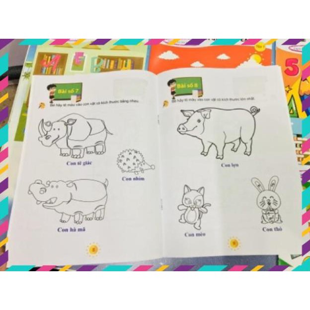 Bộ 8 quyển tô màu dành cho bé 4-5 tuổi phát triển trí tuệ tư duy CAP CẤP