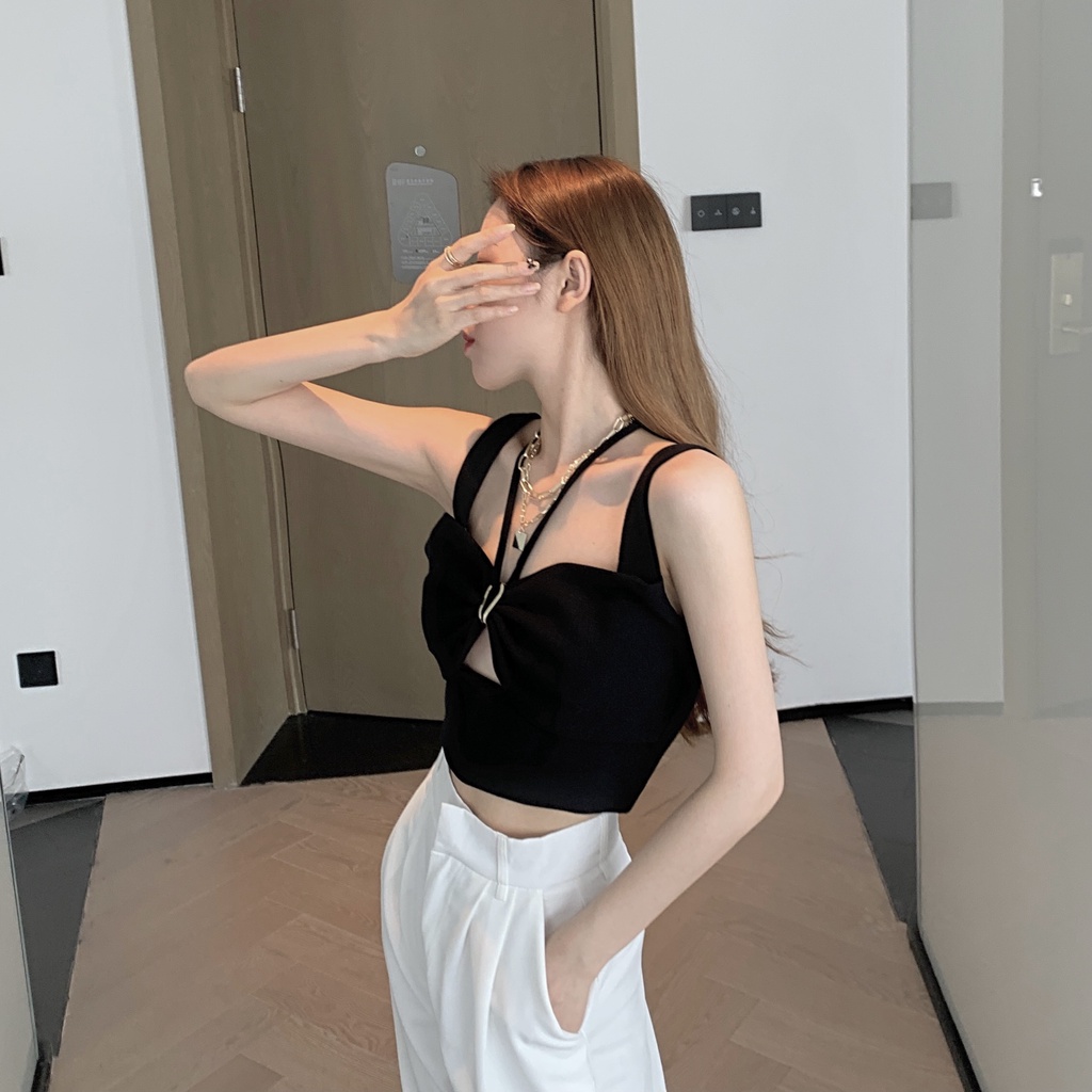 Áo croptop ZHELIHANGFEI thiết kế dây phong cách gợi cảm