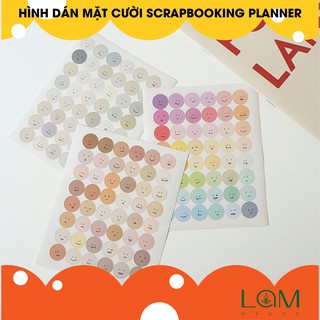 Sticker Hình dán mặt cười Scrapbooking Planner, Nhãn dán màu Morandi biểu tượng cảm xúc dễ thương trang trí sổ Lamhygge