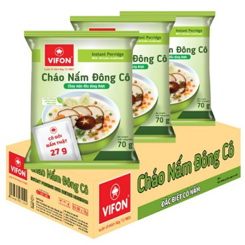 combo 50 gói  cháo đông cô 70g ((1 thùng cháo )