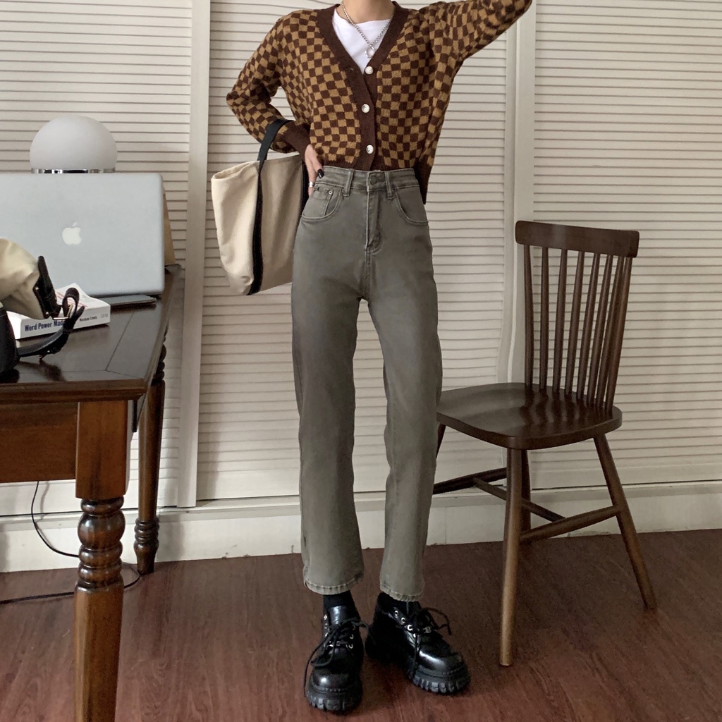  Quần denim lưng cao xẻ tà cá tính cho nữ 46545 | BigBuy360 - bigbuy360.vn