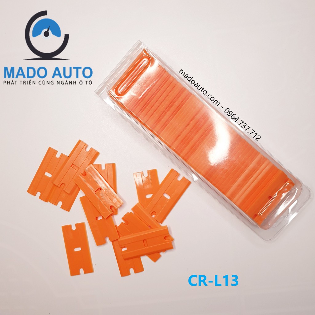 Lưỡi thay thế của dụng cụ cạo keo phim cách nhiệt cũ cho xe ô tô bằng nhựa (1 cái) - Plastic Razor Blades