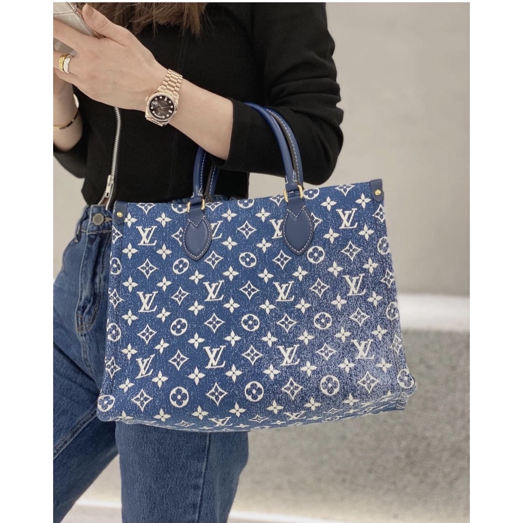 Túi Tote Book Denim Lvi Xanh Công Sở Dáng 2022 Size 36 Hàng Sẵn Hình Thật Shop Chụp