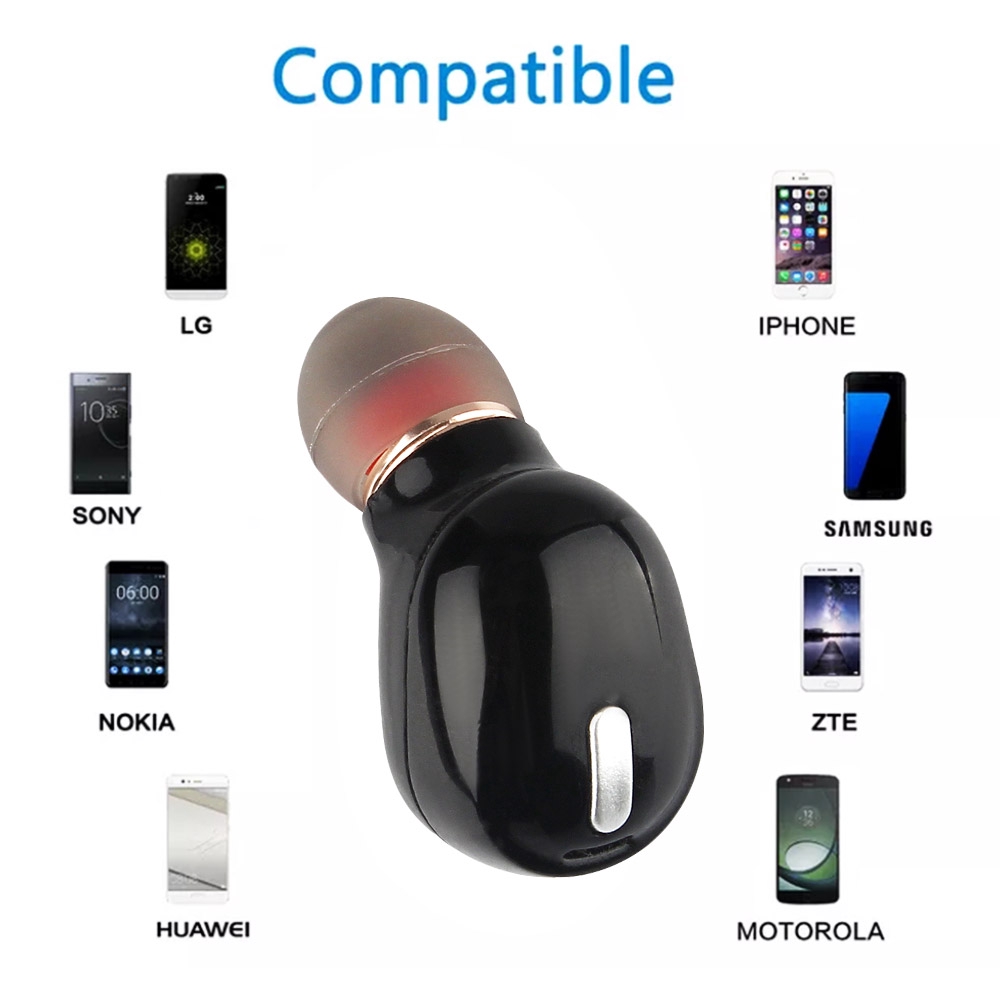 Tai nghe nhét tai Bluetooth 1 bên thiết kế nhỏ gọn tiện dụng kèm phụ kiện