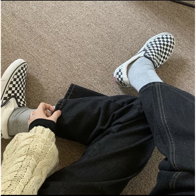 ORDER_Quần jeans trơn suông đứng hai màu đơn giản dễ phối đồ