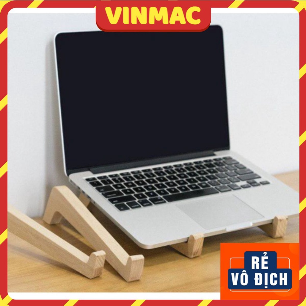 Kệ Gỗ Đỡ Laptop Macbook Air Pro 15 6 inch, 14 inch, 13 inch, 17 inch gấp gọn để bàn tản nhiệt. Mẫu kệ gỗ đơn giản