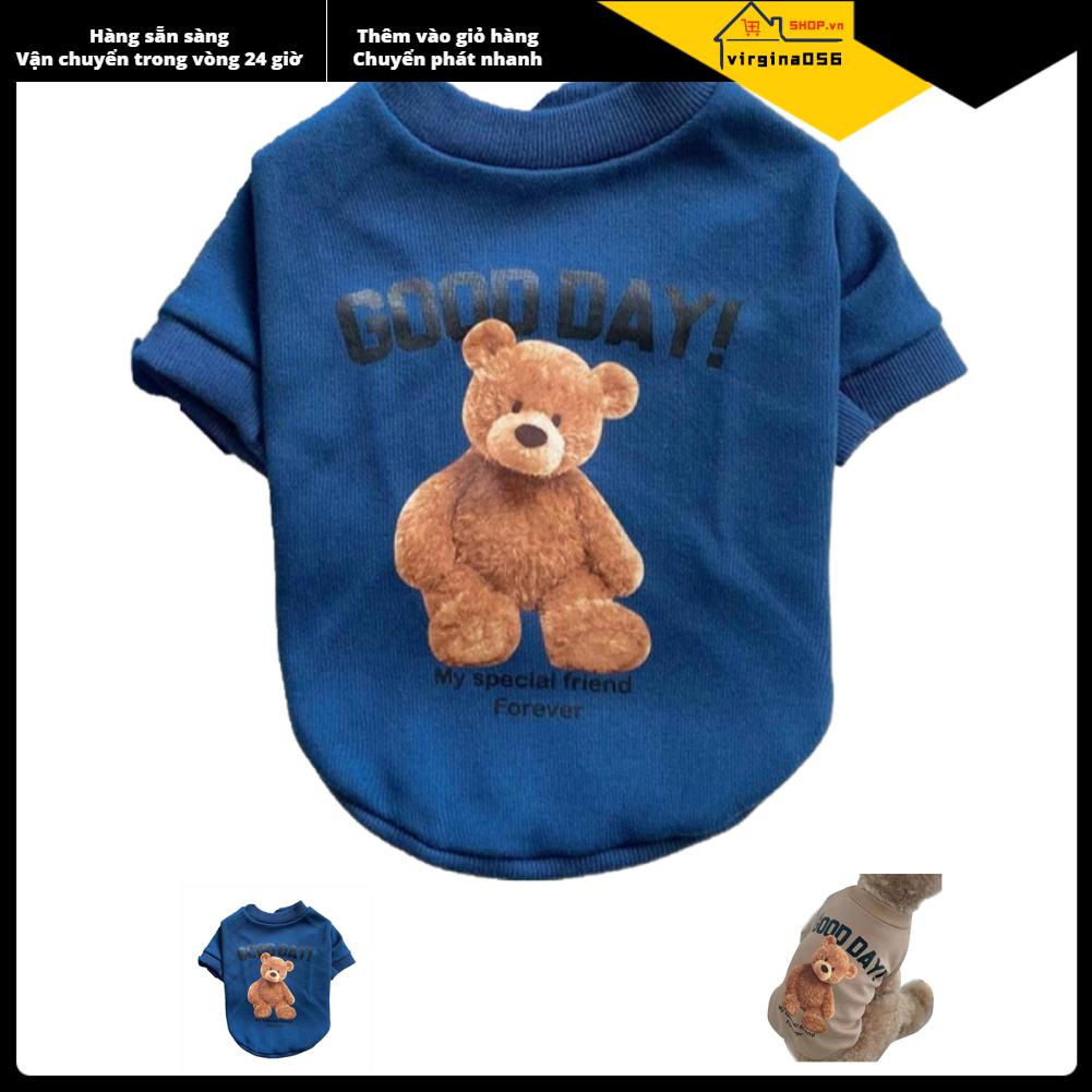 Áo Cổ TròN HọA TiếT GấU Dễ Thương Cho Thú Cưng