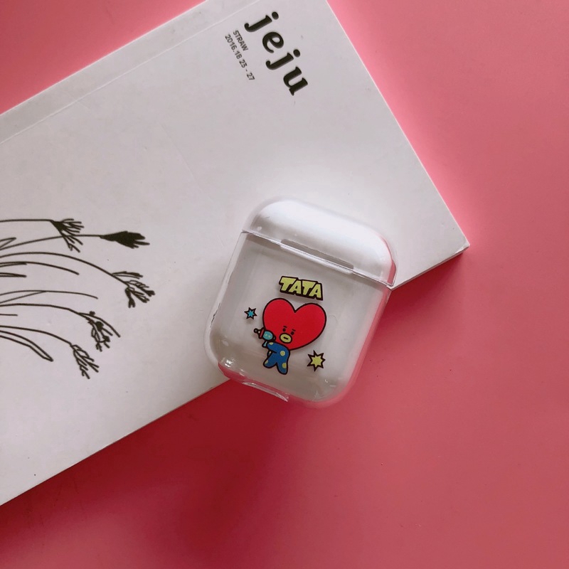 Vỏ đựng bảo vệ hộp sạc tai nghe Apple airpods in hình nhân vật BT21