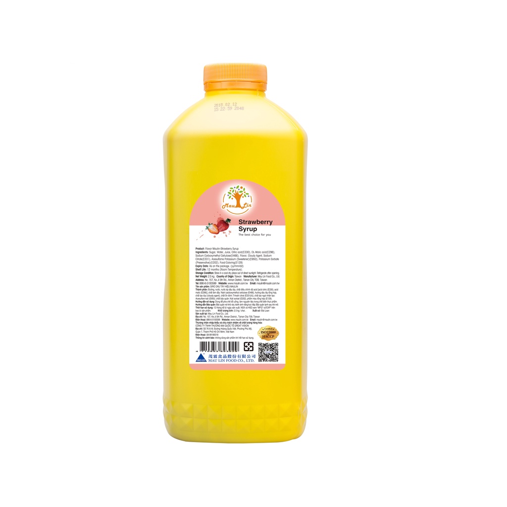 Siro Maulin Dâu Tây - Maulin Strawberry Syrup 2.5kg
