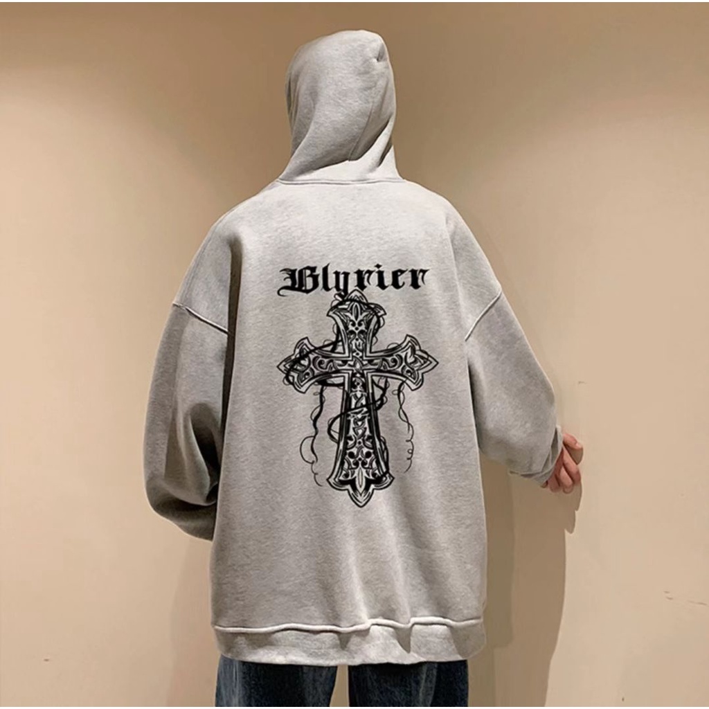 Áo Hoodie Thể Thao Tay Dài Dáng Rộng In Chữ Thập / Quạ / Trái Tim Phong Cách Hip Hop Đường Phố Thời Trang Hàn Quốc 2022 Cho Nam Và Nữ