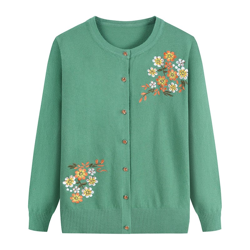 Áo khoác Cardigan dệt kim mỏng phong cách phương Tây thời trang xuân thu mới cho nữ trung niên
