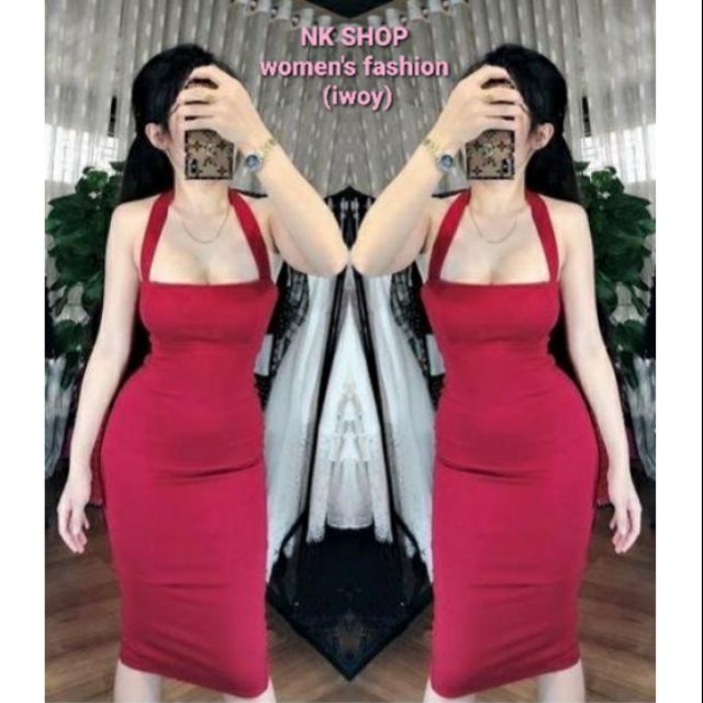 Đầm body cúp ngực cổ yếm