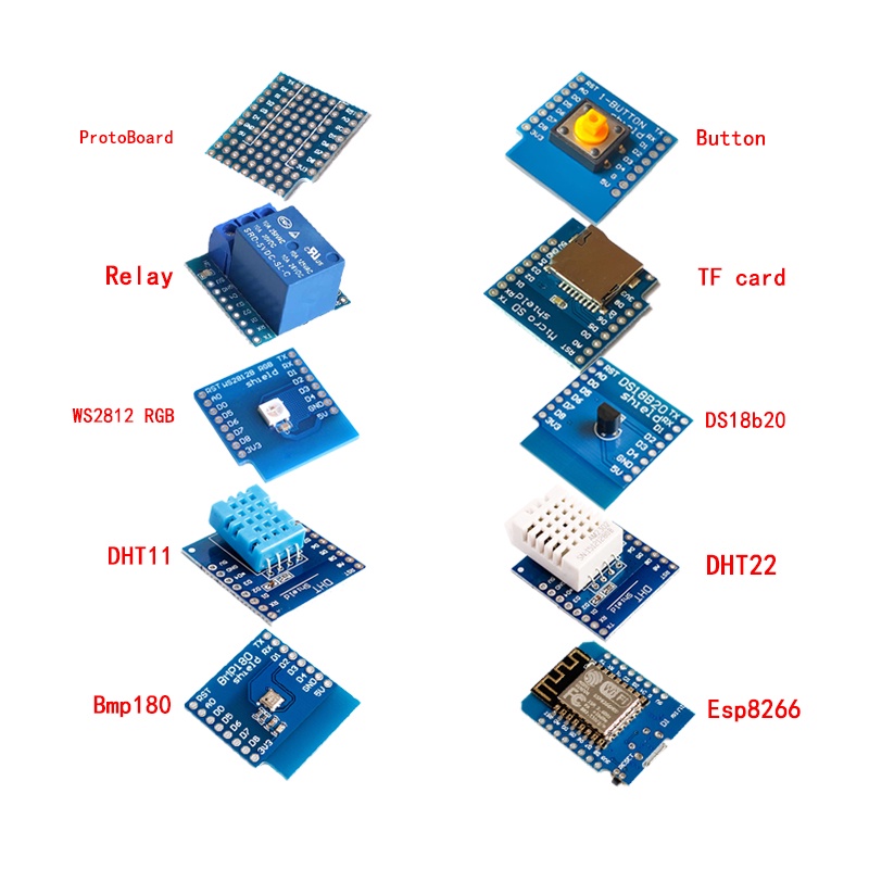 Bảng Mạch Phát Triển Wifi Esp8266 D1 Mini Pro Nodeu Ws2812 Rgb Dht11/22 Am2302 Ds18b20 Bmp180