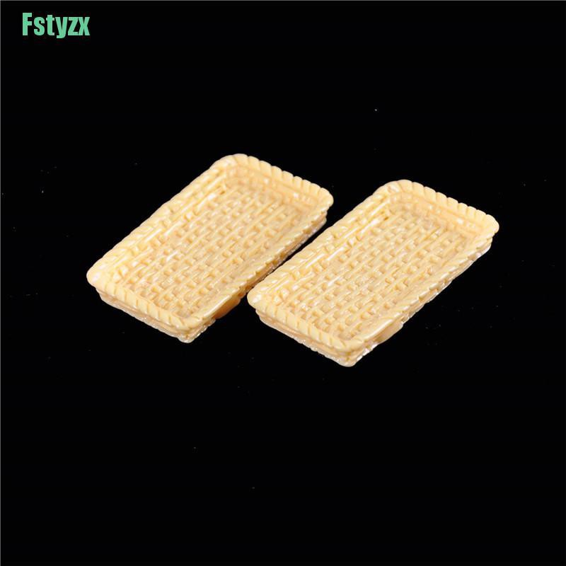 fstyzx 2Pcs Dollhouse Miniature Dinner Plate Dishes Kitchen Mini Food Plates Tableware