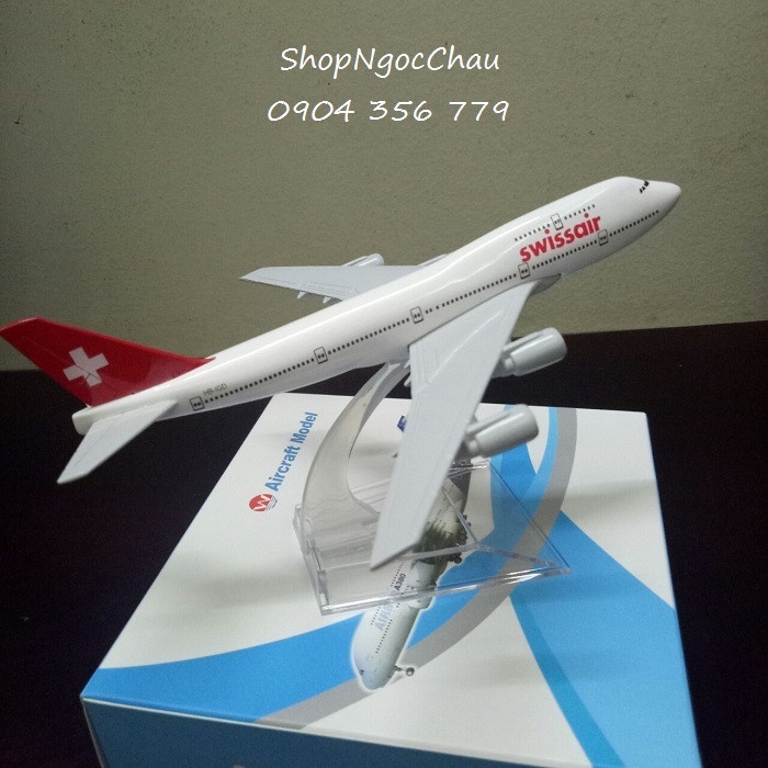 Mô hình máy bay tĩnh Swiss Air 16cm