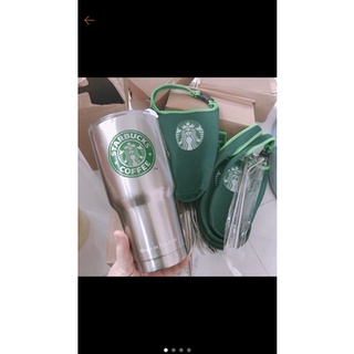 Túi đựng bình- ly giữ nhiệt starbuck, màu xanh rêu