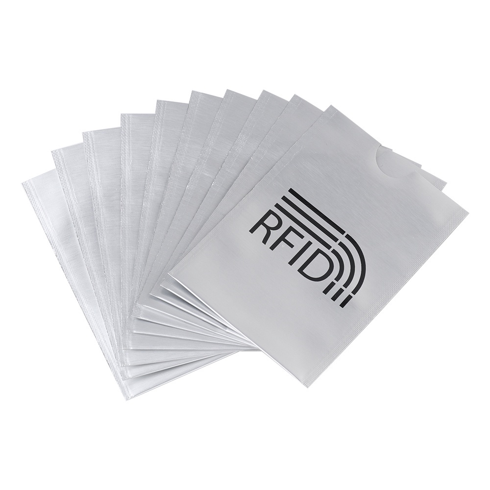 Set 10 túi đựng thẻ ID chống trộm bằng nhôm tiện dụng
