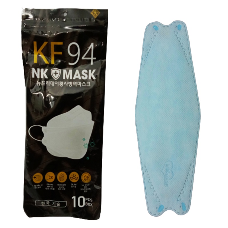 Khẩu trang Mask KF94 NK thời trang  phong cách Hàn Quốc - Health Kingdom, 10 chiếc/bịch