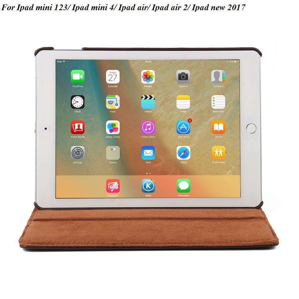 Bao da xoay 360 cho ipad mini 123/ipad mini 4/ipad air2/ipad 234/ipad air/ipad new2017 --Tặng kèm bút cảm ứng | BigBuy360 - bigbuy360.vn