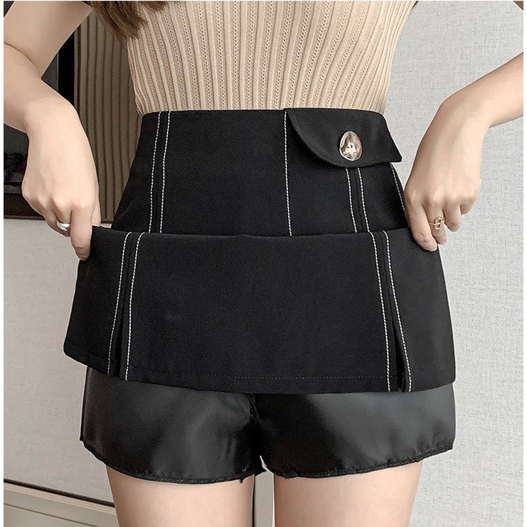 Chân váy ngắn chữ A chỉ nổi đơn giản đẹp sang trọng vô cùng tôn dáng Mely's Fashion CV09